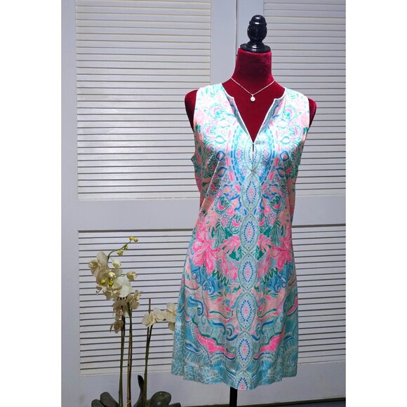 Lilly Pulitzer Dresses & Skirts - Lilly Pulitzer Women's Multicolor Cotton Kelby Shift Dress Hot Tamale Sz 6 2451